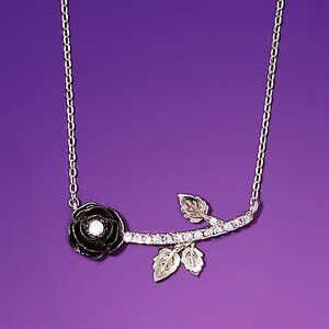 Black Rose Necklace, Charmed Aroma Black Rose Collection Wednesday Addams